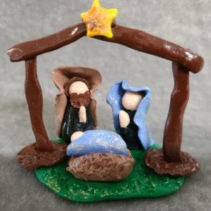 Christmas Nativity Scene, Polymer Clay Nativity, Christmas Décor